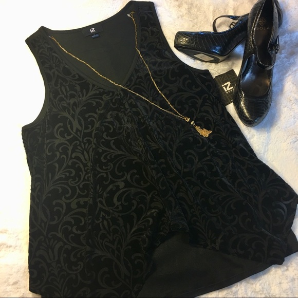 Iz Byer Tops - IZ Byer Crushed Velvet Layered Flowy Tank Top